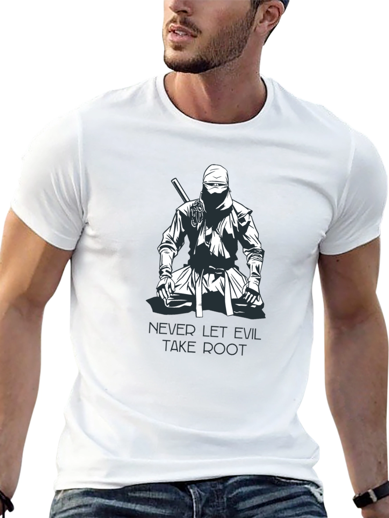 Ninja Graphic T-Shirt - Never Let Evil Take Root