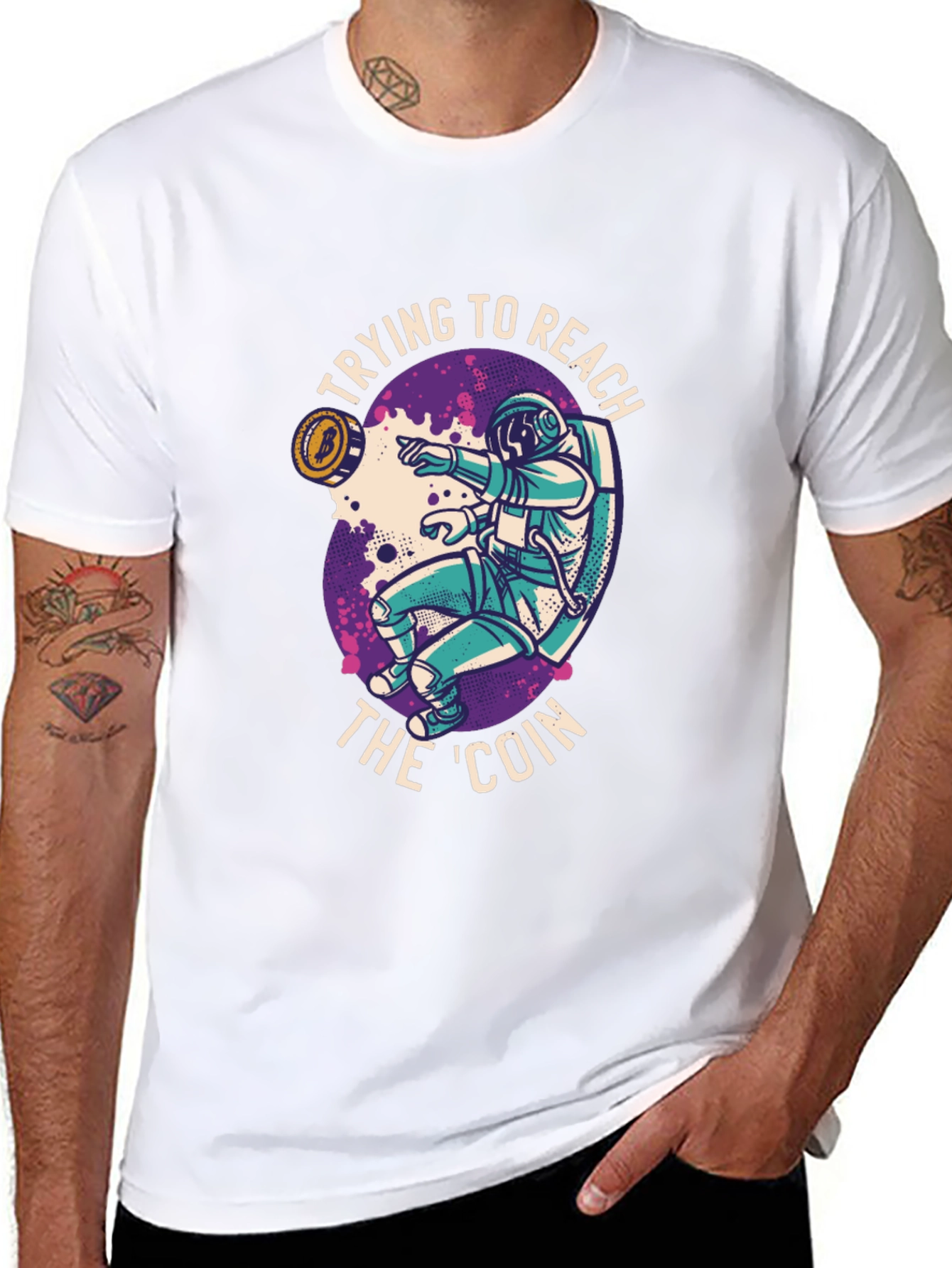 Reach the Coin T-Shirt - Crypto Astronaut