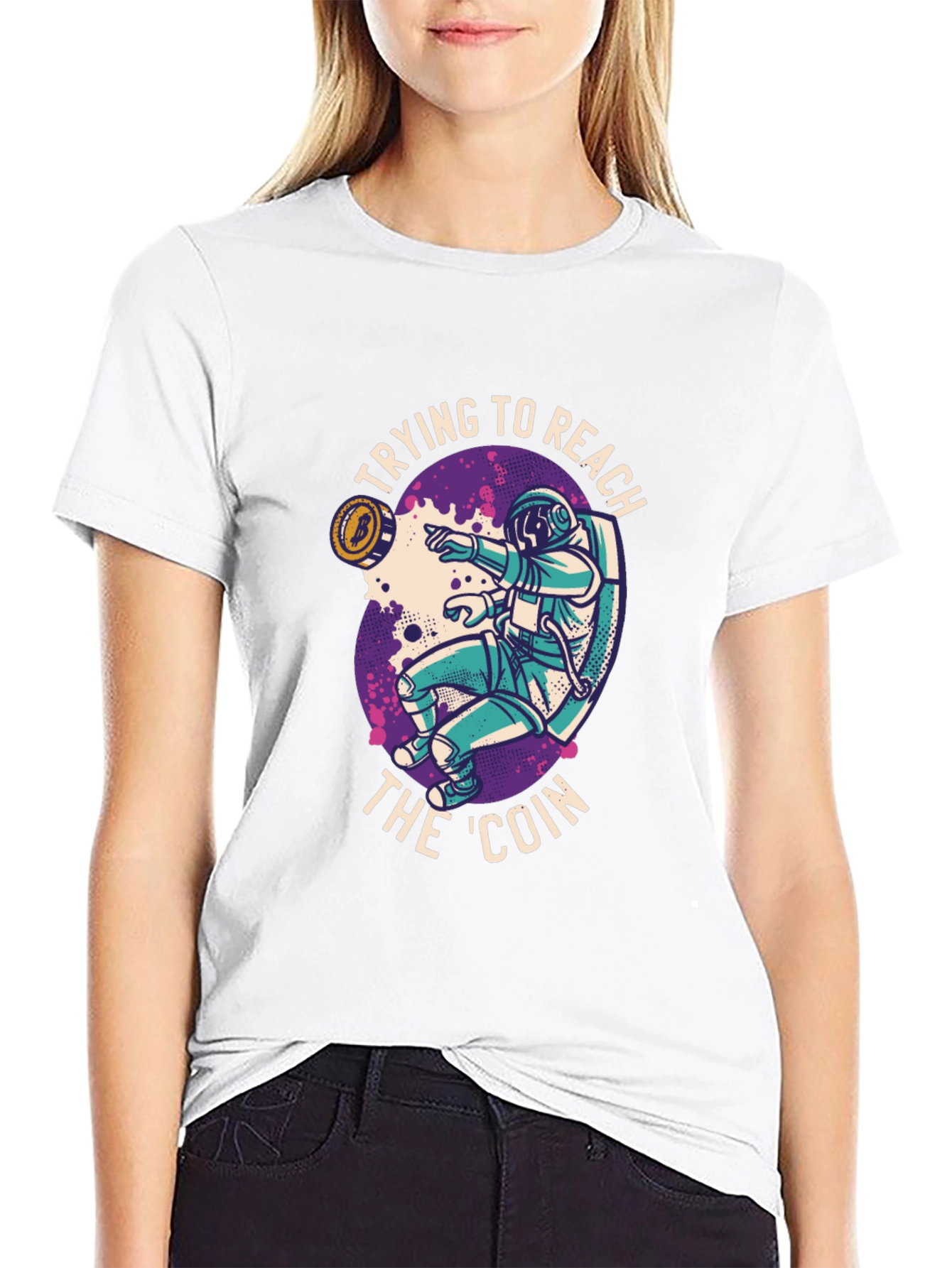 Reach the Coin T-Shirt - Crypto Astronaut