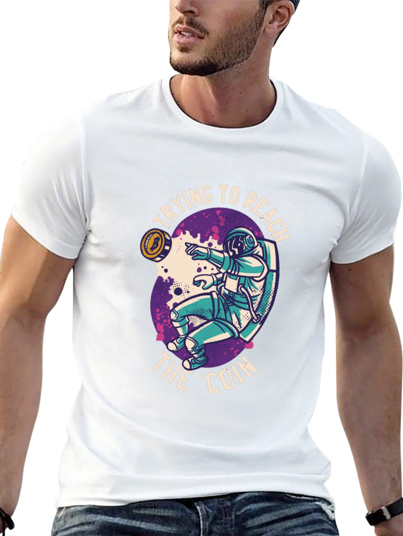Reach the Coin T-Shirt - Crypto Astronaut