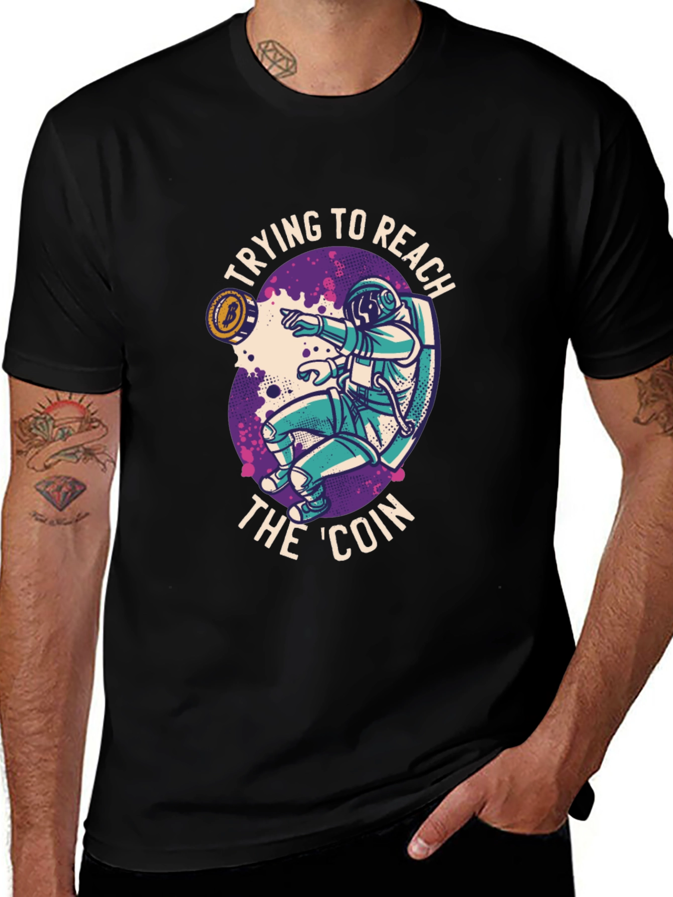 Reach the Coin T-Shirt - Crypto Astronaut