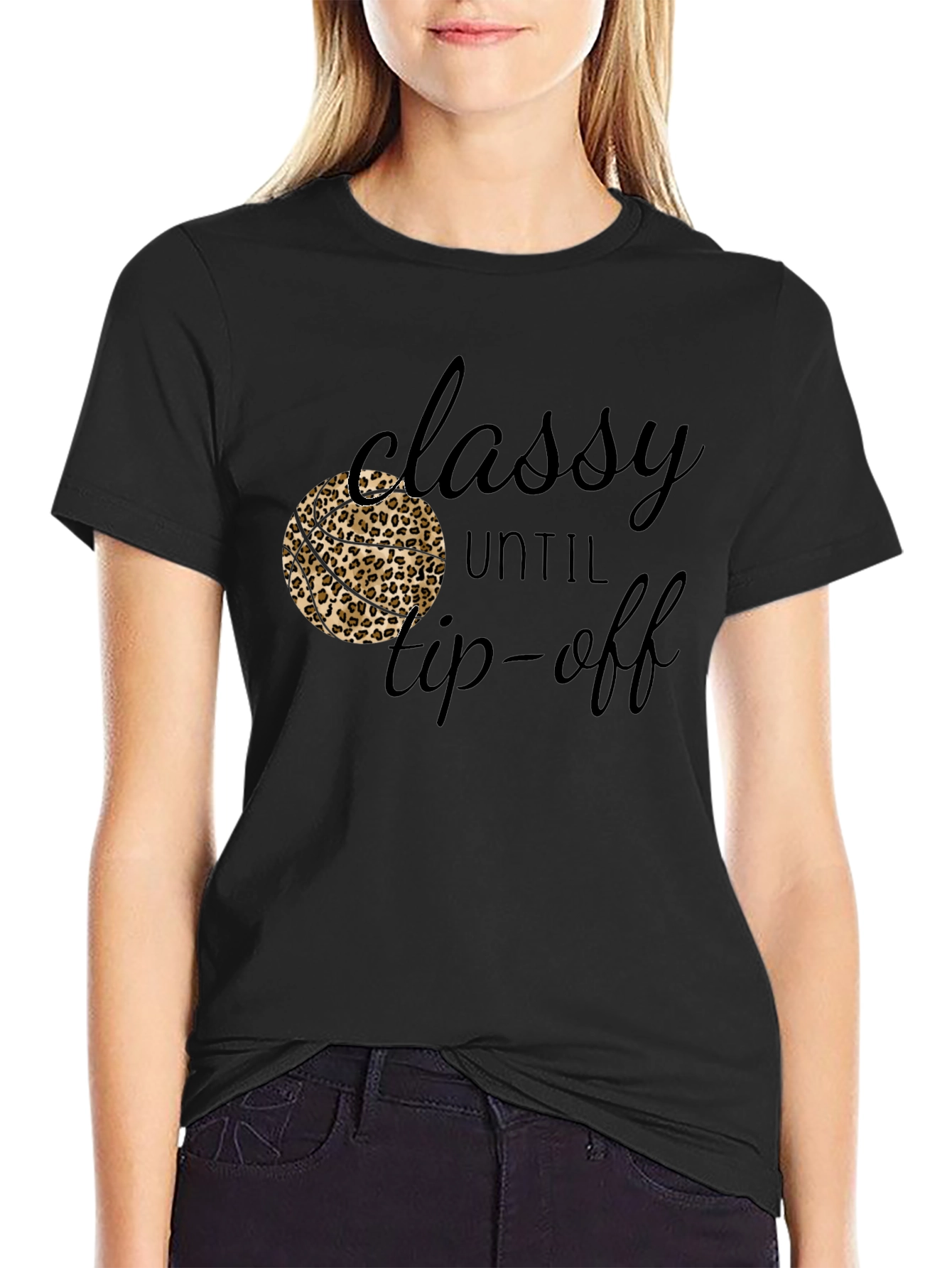Classy Until Tip-Off Black Graphic Tee