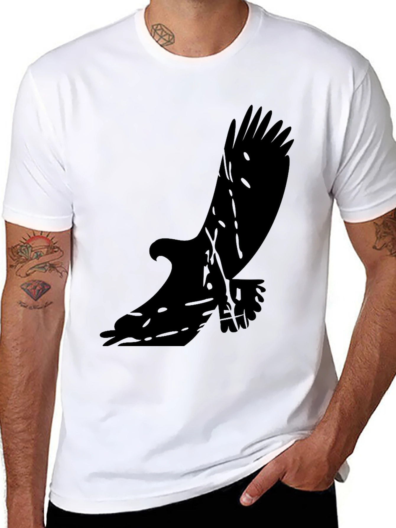 Black Eagle Graphic Tee - Stylish Mens T-Shirt