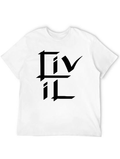 Black Graphic Tee - Abstract Logo Design