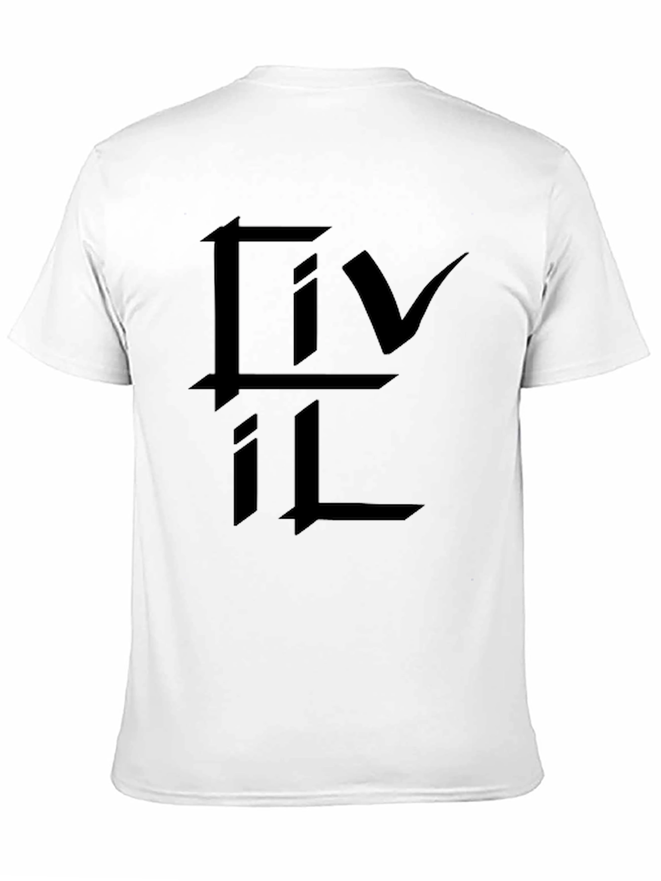 Black Graphic Tee - Abstract Logo Design