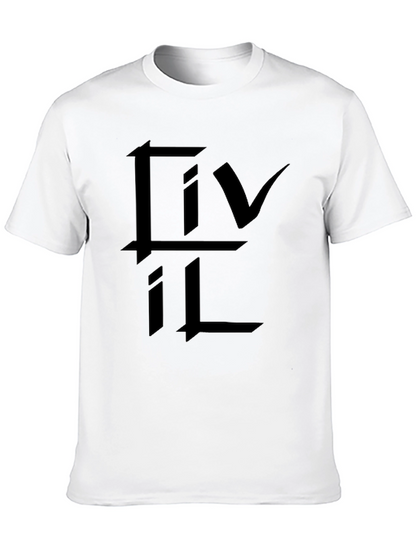 Black Graphic Tee - Abstract Logo Design