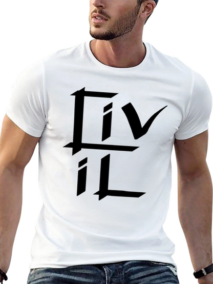 Black Graphic Tee - Abstract Logo Design
