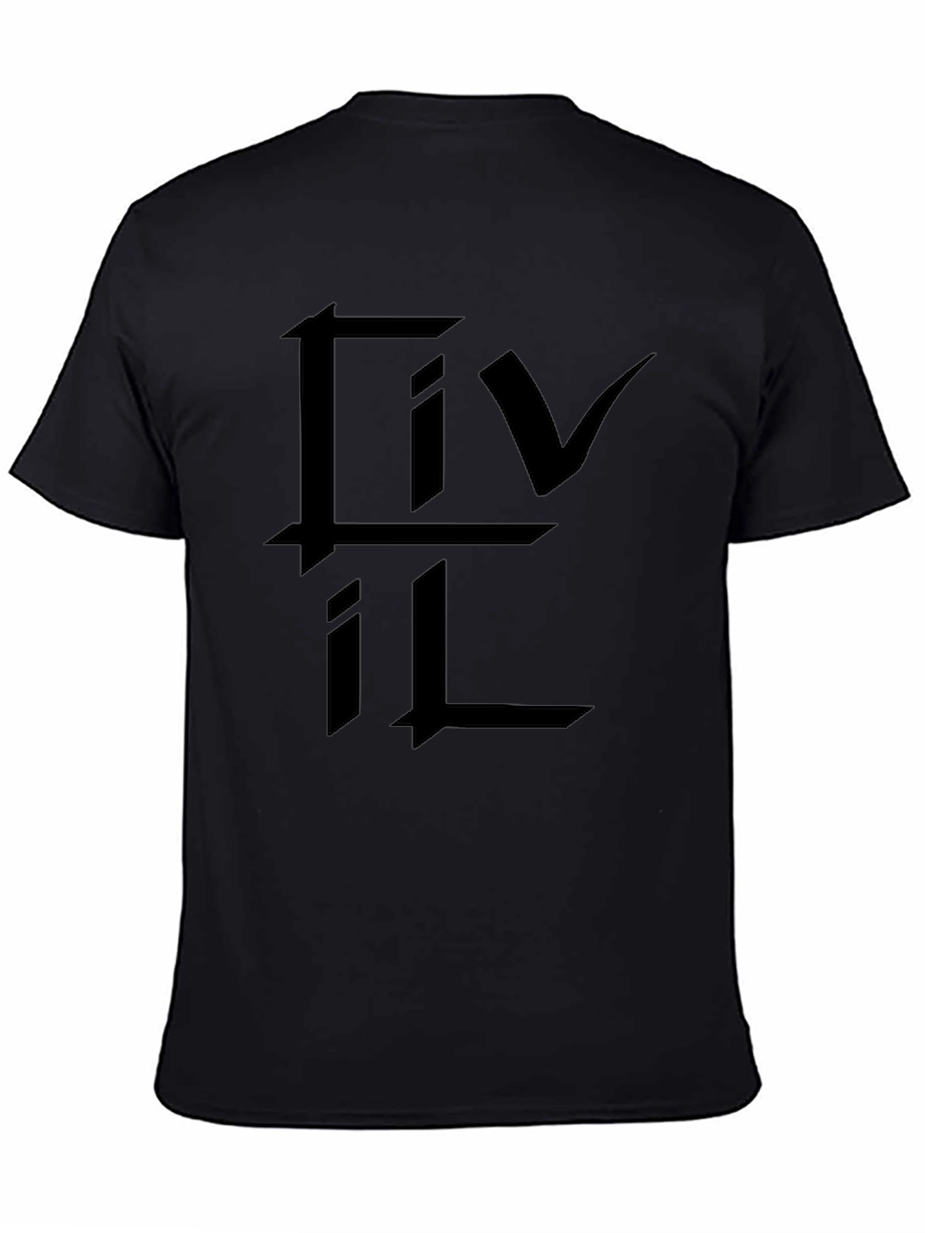 Black Graphic Tee - Abstract Logo Design