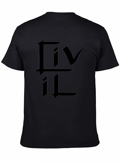 Black Graphic Tee - Abstract Logo Design