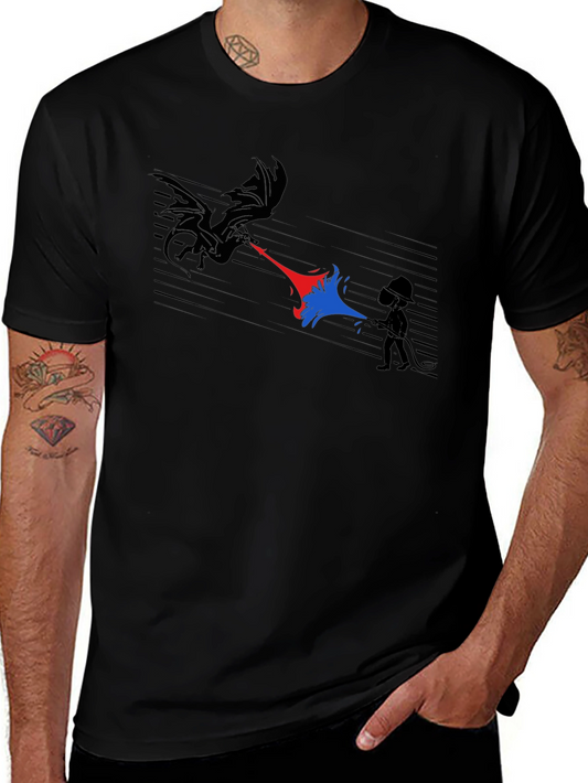 Dragon vs Mage Graphic T-Shirt