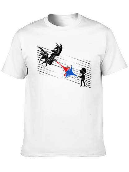 Dragon vs Mage Graphic T-Shirt