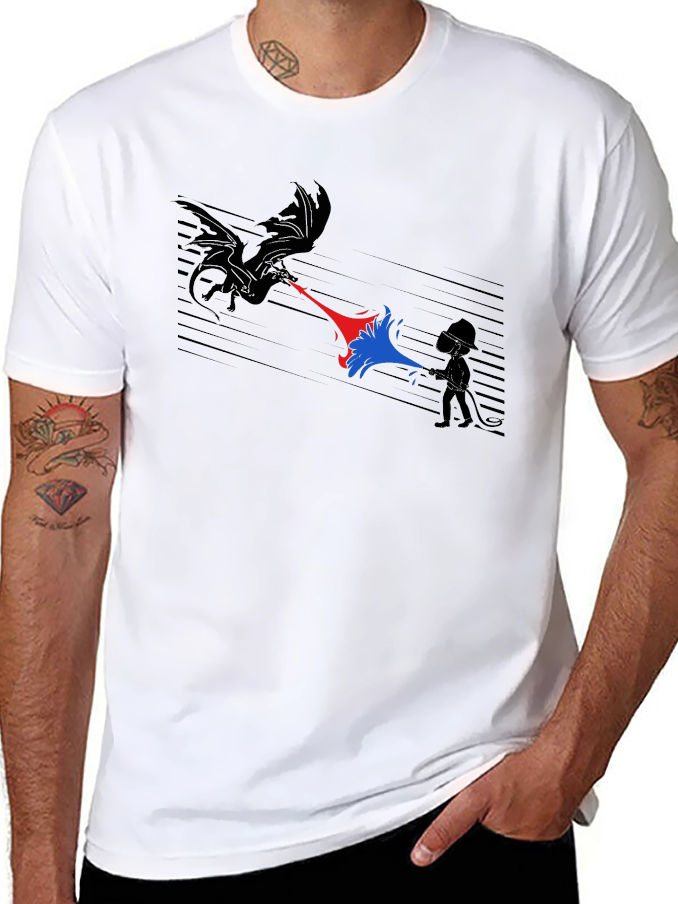 Dragon vs Mage Graphic T-Shirt
