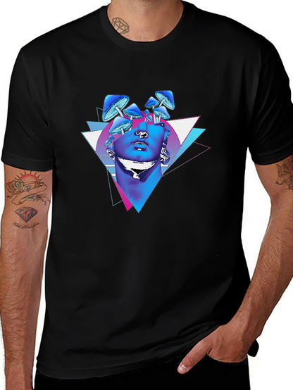 Mushroom Statue Graphic Tee - Black