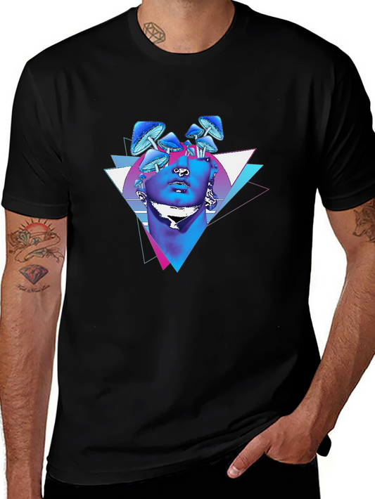 Mushroom Statue Graphic Tee - Black