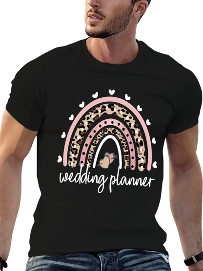 Wedding Planner Leopard Rainbow Graphic T-Shirt