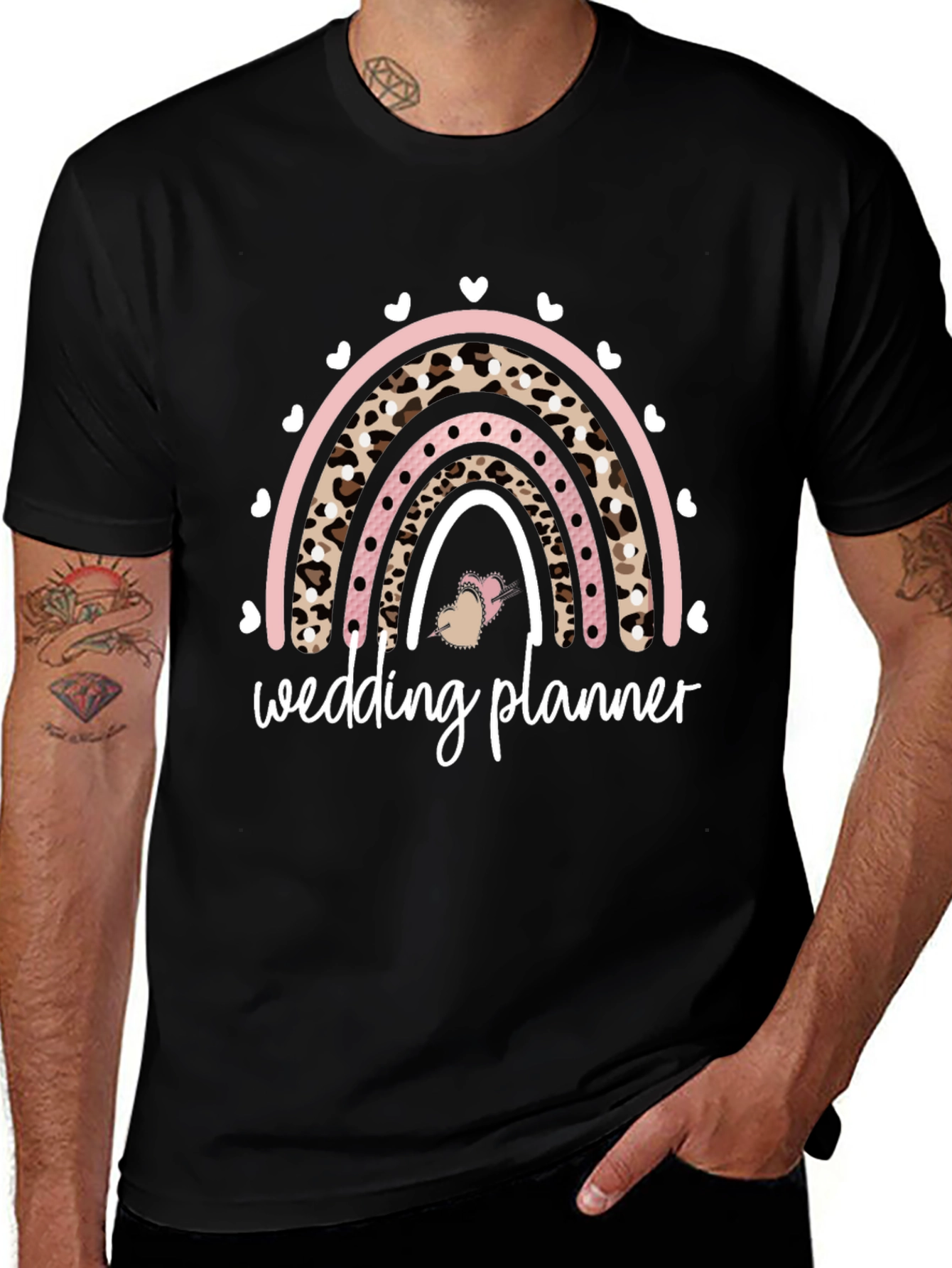 Wedding Planner Leopard Rainbow Graphic T-Shirt
