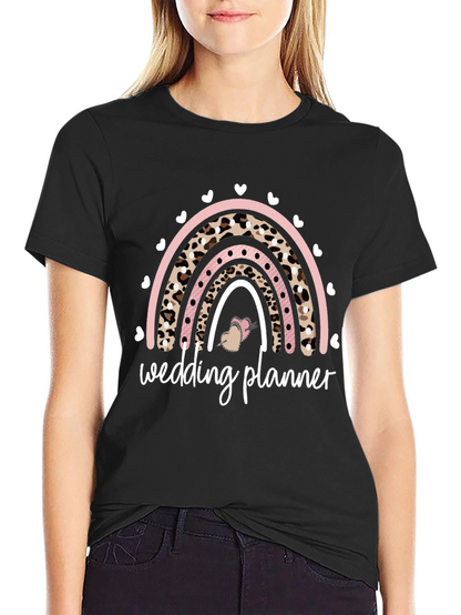 Wedding Planner Leopard Rainbow Graphic T-Shirt