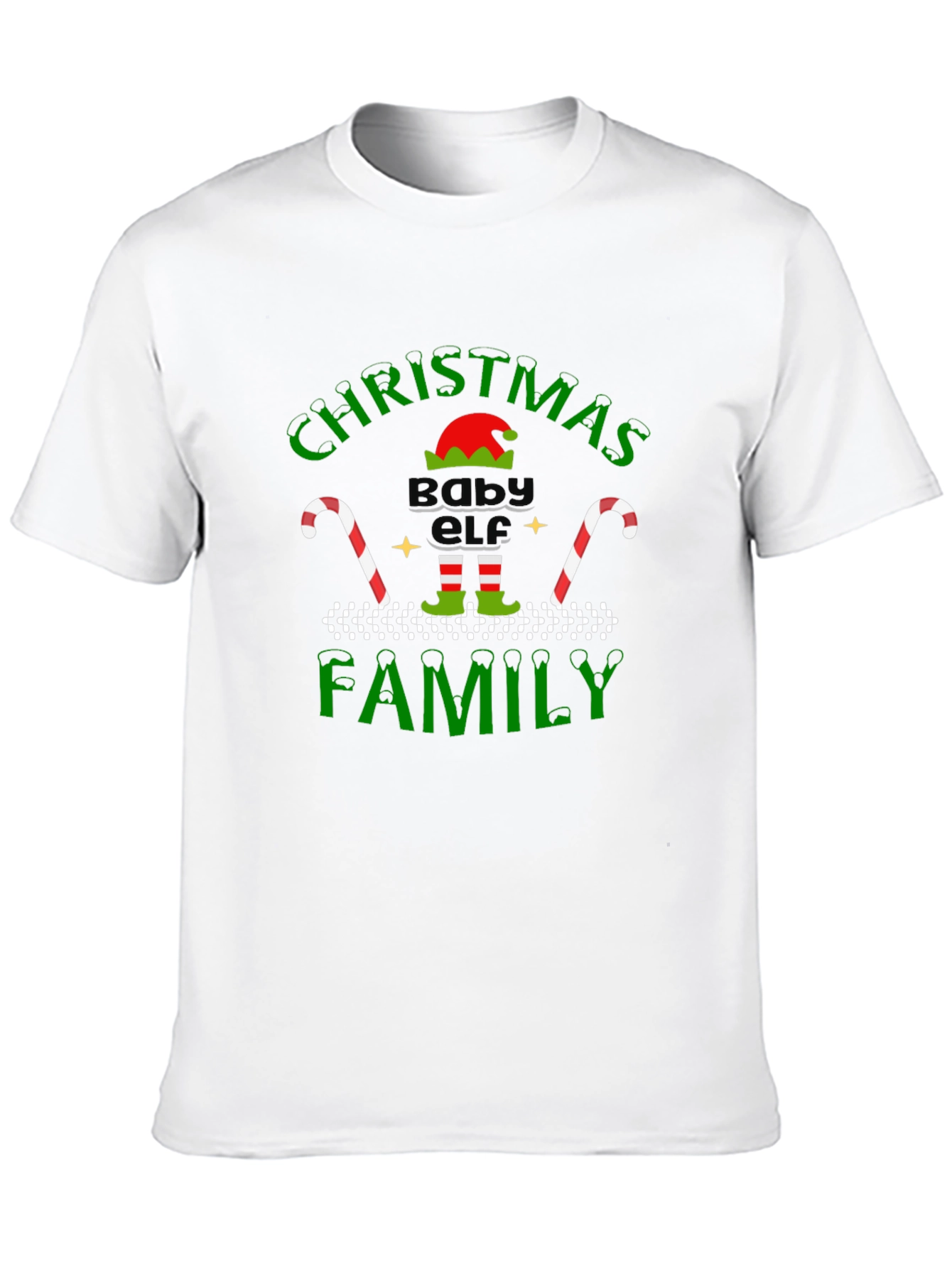 Christmas Baby Elf Family Black T-Shirt