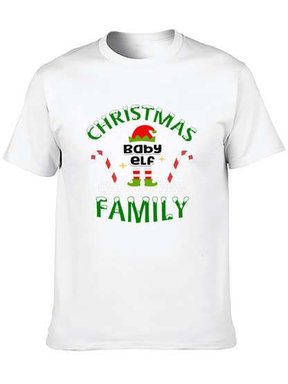 Christmas Baby Elf Family Black T-Shirt