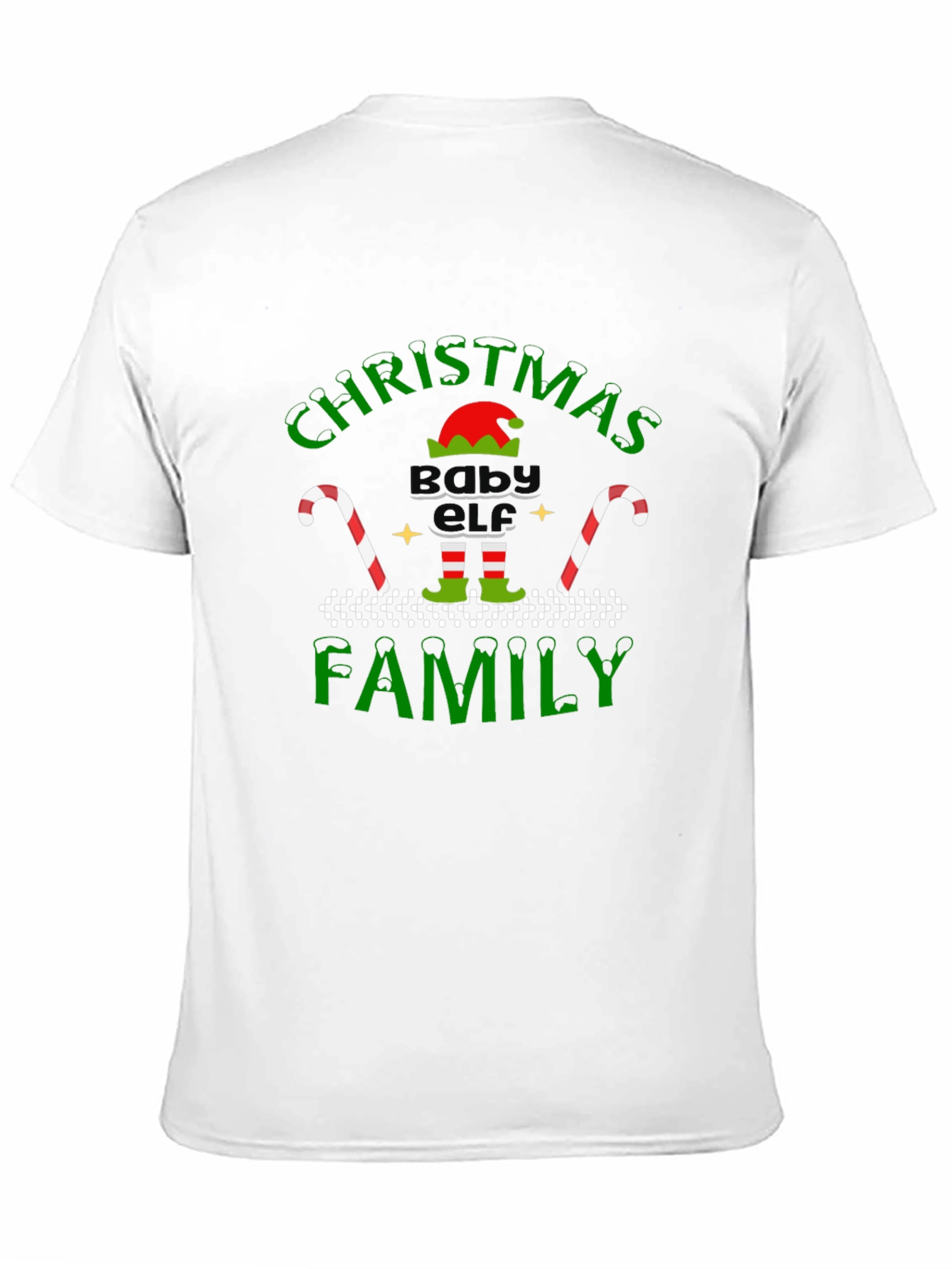 Christmas Baby Elf Family Black T-Shirt