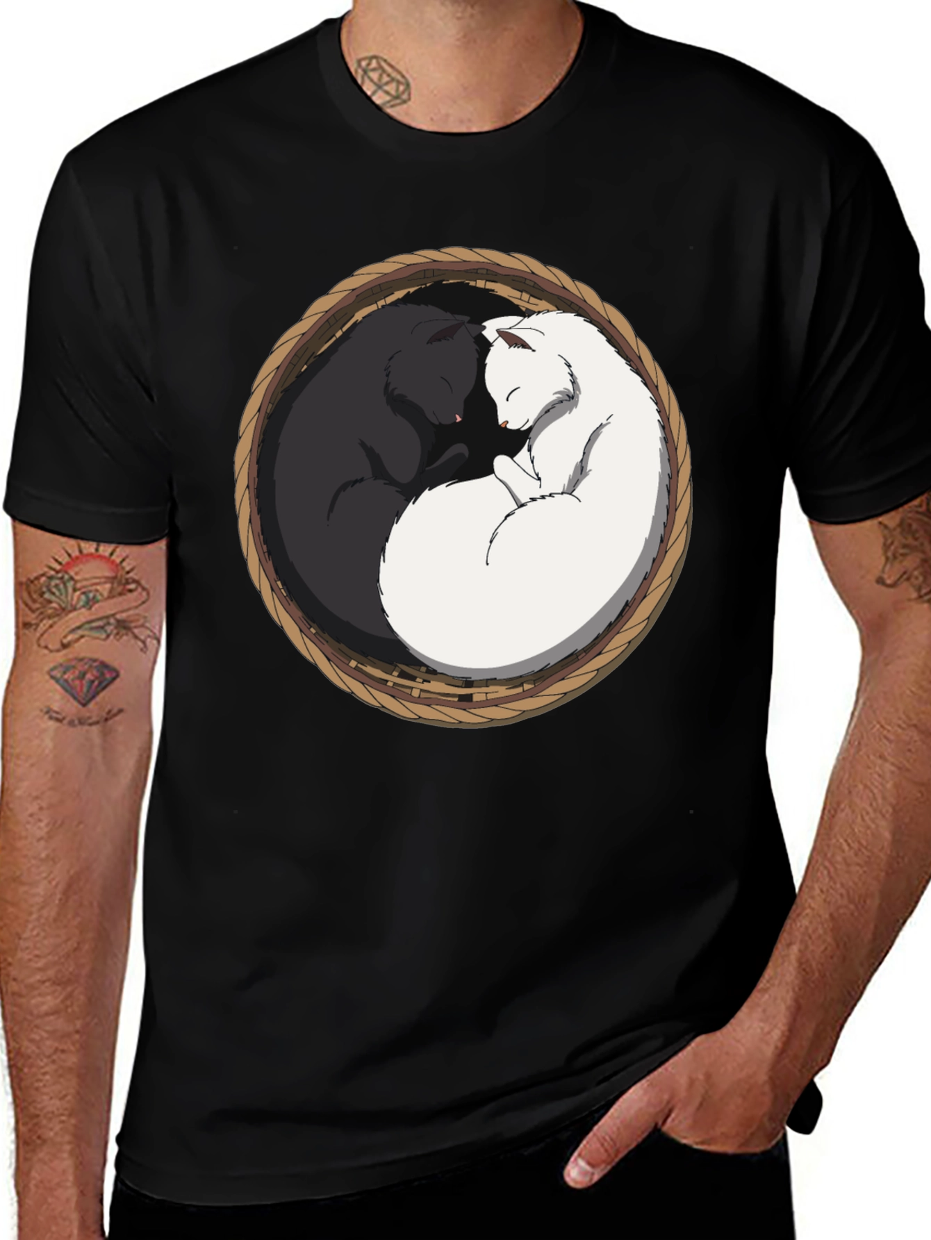 Yin Yang Cat T-Shirt - Cozy Comfort