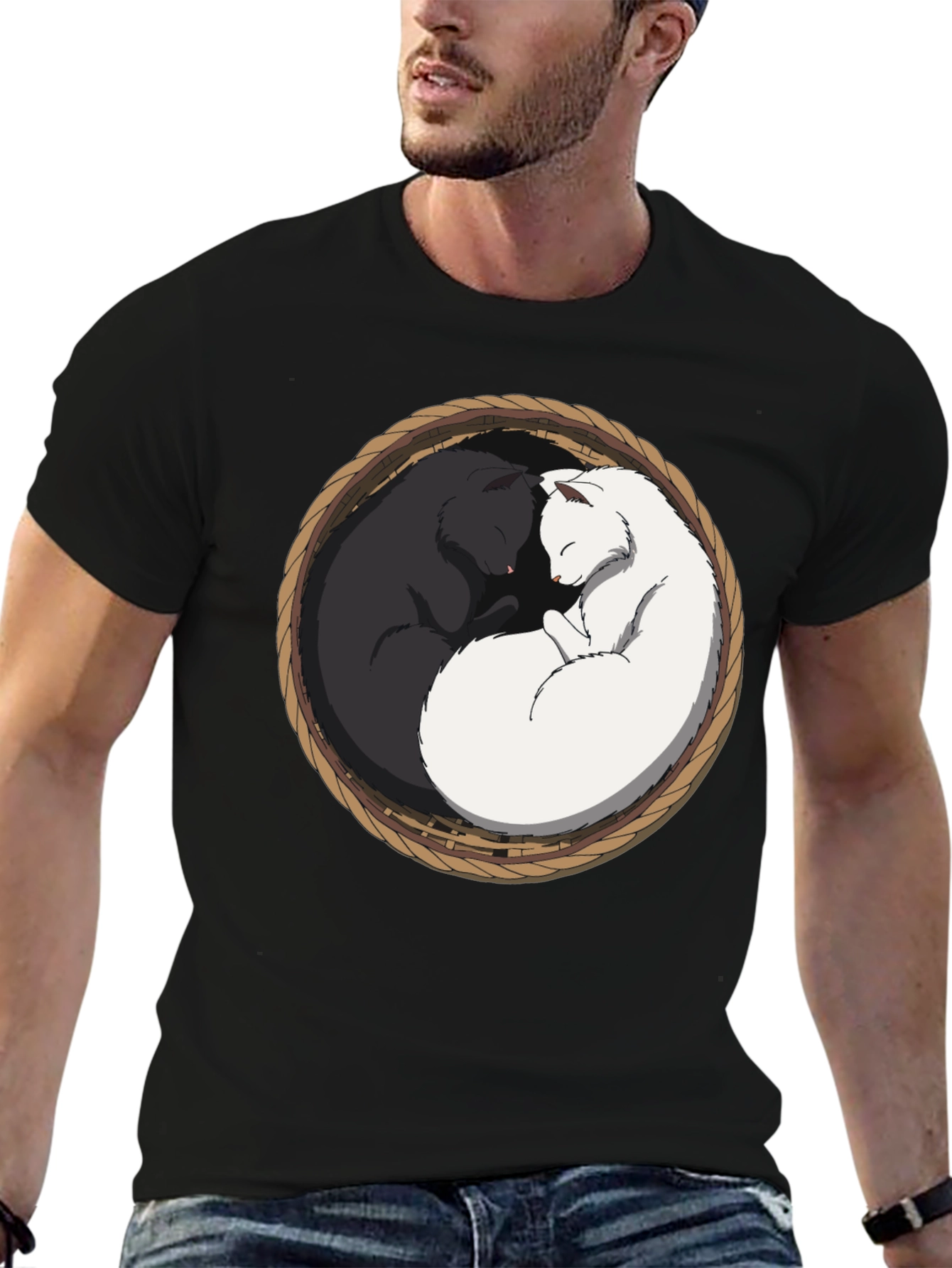 Yin Yang Cat T-Shirt - Cozy Comfort