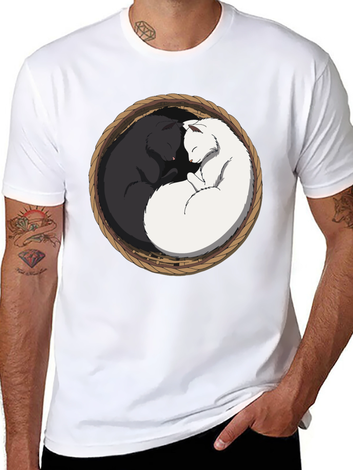 Yin Yang Cat T-Shirt - Cozy Comfort