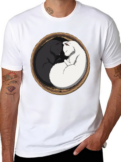 Yin Yang Cat T-Shirt - Cozy Comfort