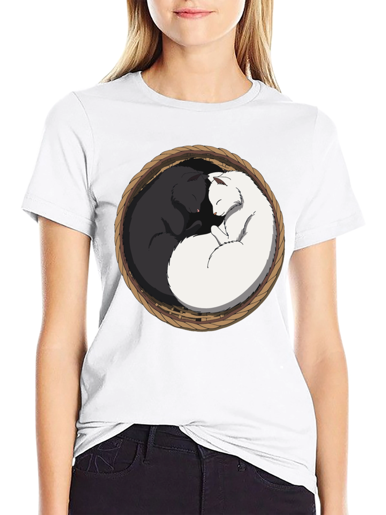 Yin Yang Cat T-Shirt - Cozy Comfort