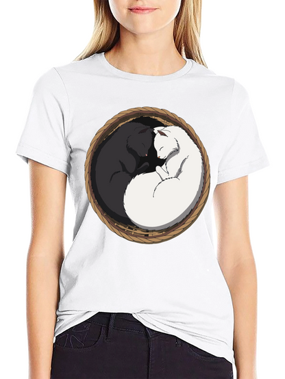 Yin Yang Cat T-Shirt - Cozy Comfort