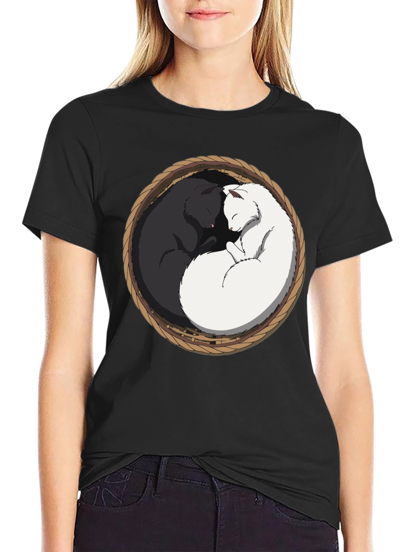 Yin Yang Cat T-Shirt - Cozy Comfort