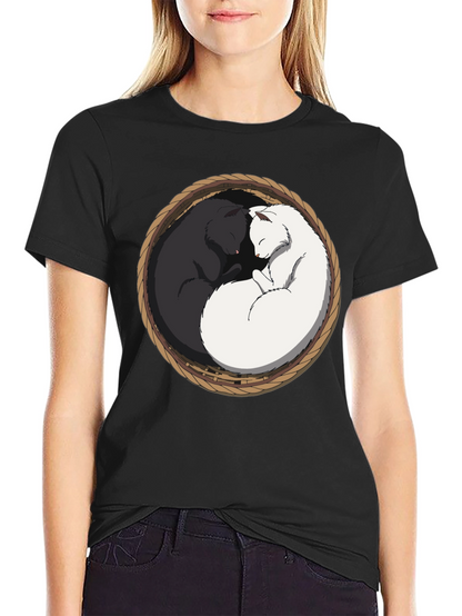 Yin Yang Cat T-Shirt - Cozy Comfort