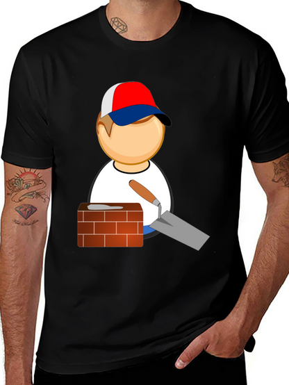 Bricklayer Cartoon Graphic T-Shirt