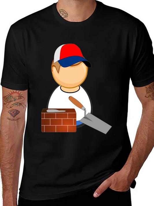Bricklayer Cartoon Graphic T-Shirt
