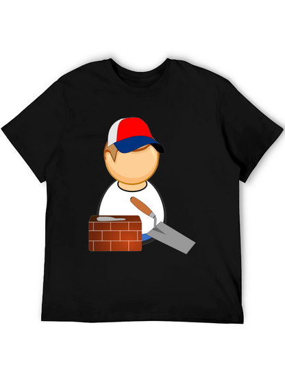 Bricklayer Cartoon Graphic T-Shirt