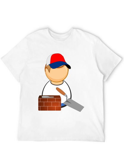 Bricklayer Cartoon Graphic T-Shirt
