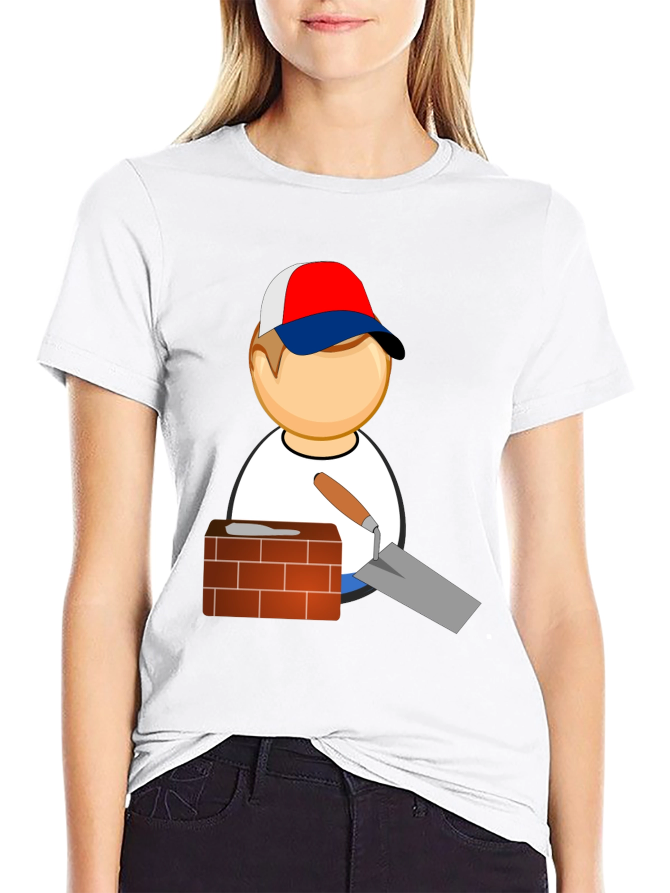 Bricklayer Cartoon Graphic T-Shirt