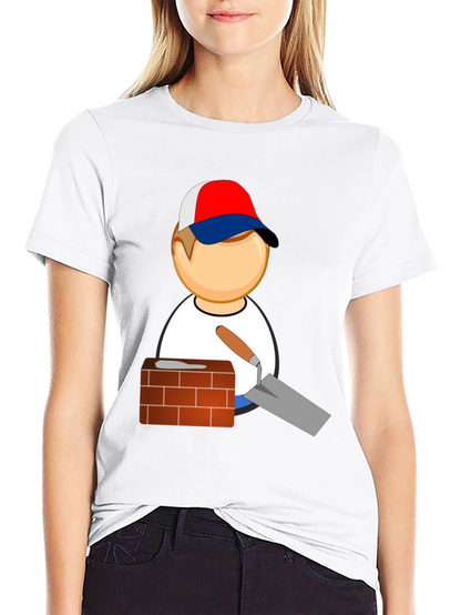 Bricklayer Cartoon Graphic T-Shirt