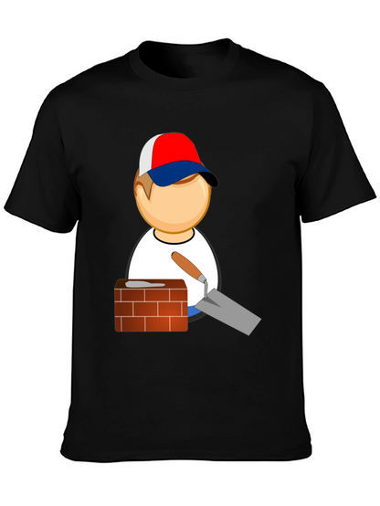 Bricklayer Cartoon Graphic T-Shirt