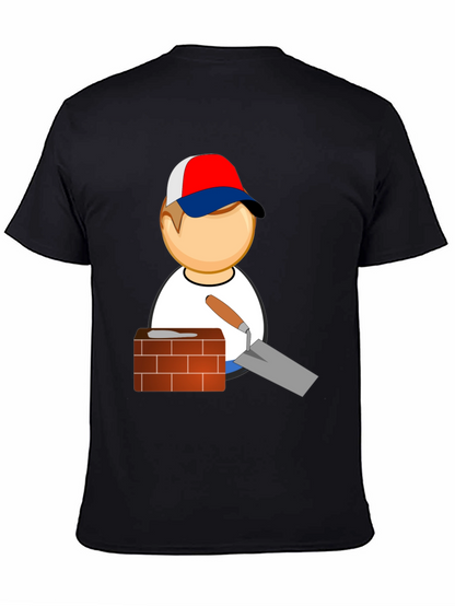 Bricklayer Cartoon Graphic T-Shirt