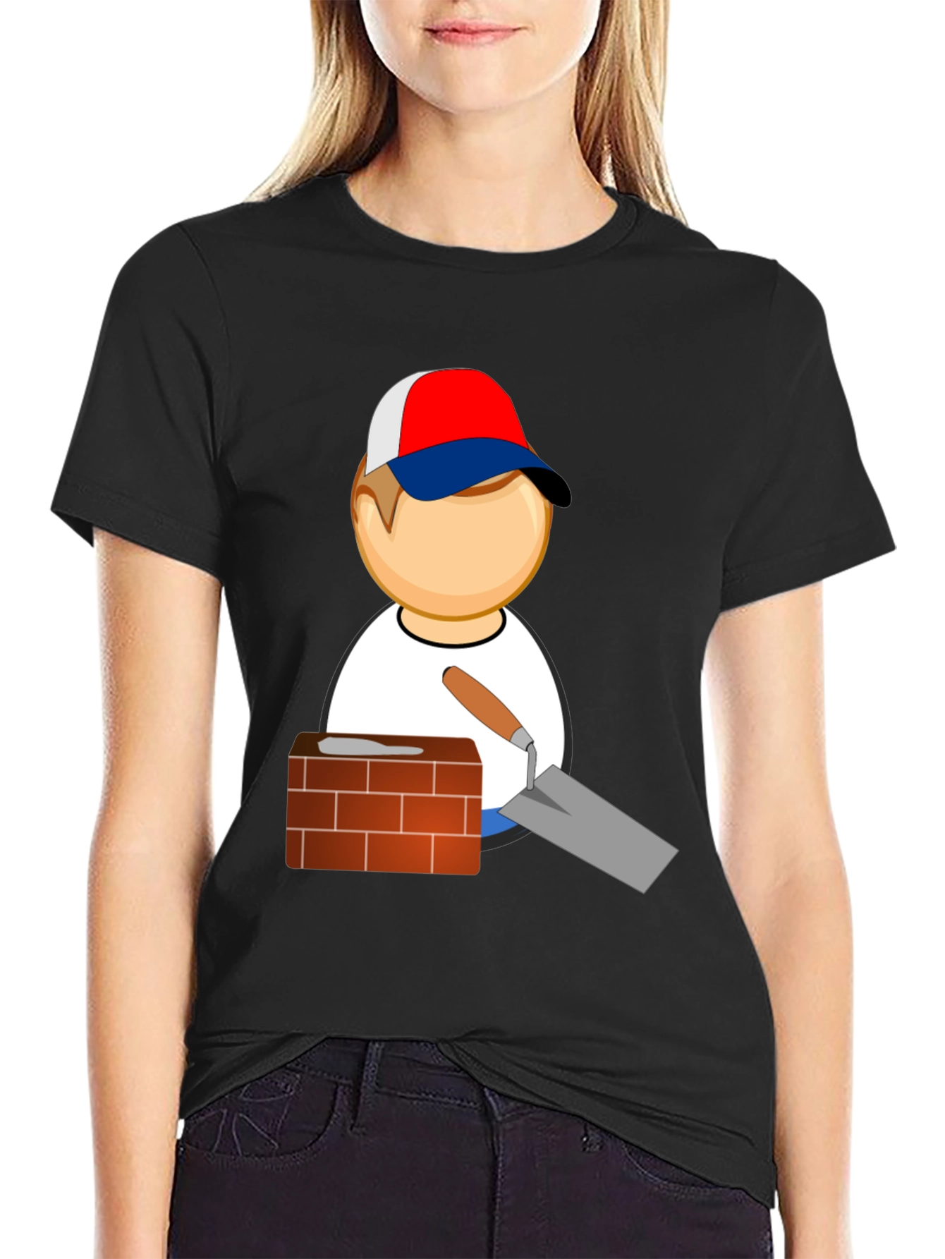 Bricklayer Cartoon Graphic T-Shirt