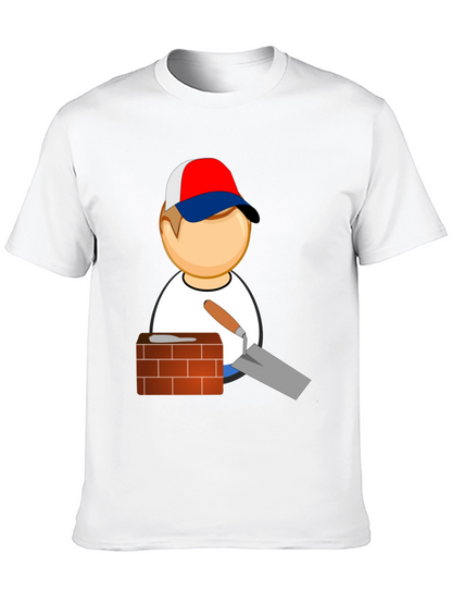Bricklayer Cartoon Graphic T-Shirt