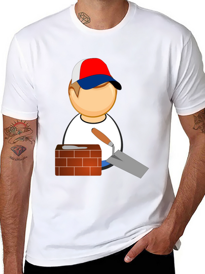Bricklayer Cartoon Graphic T-Shirt