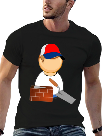 Bricklayer Cartoon Graphic T-Shirt
