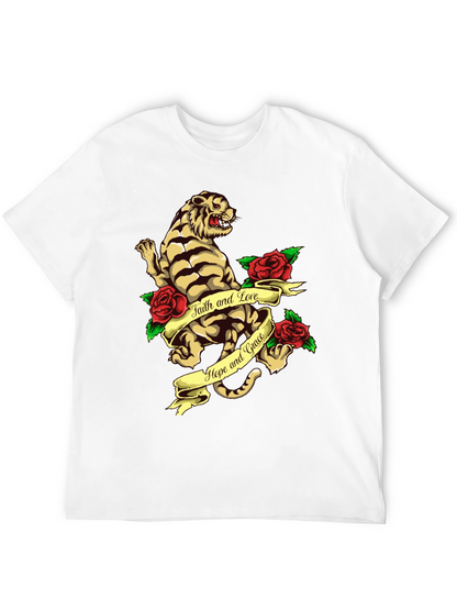 Tiger Rose Graphic Tee - Faith Hope and Love