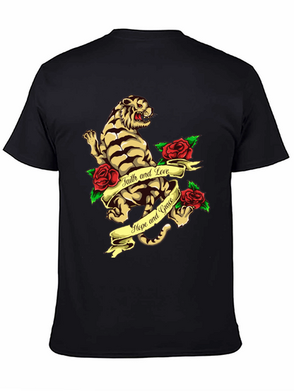 Tiger Rose Graphic Tee - Faith Hope and Love