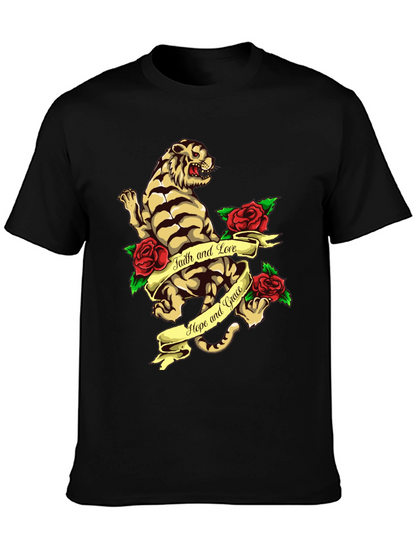 Tiger Rose Graphic Tee - Faith Hope and Love