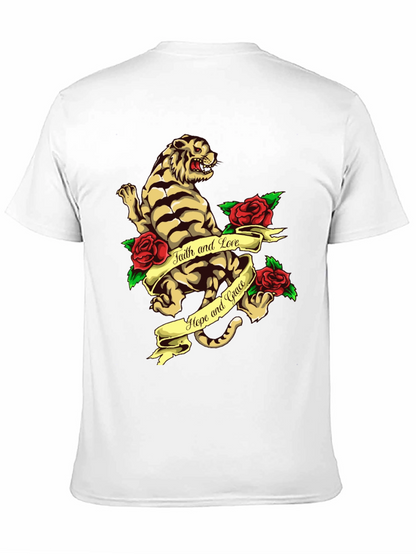 Tiger Rose Graphic Tee - Faith Hope and Love