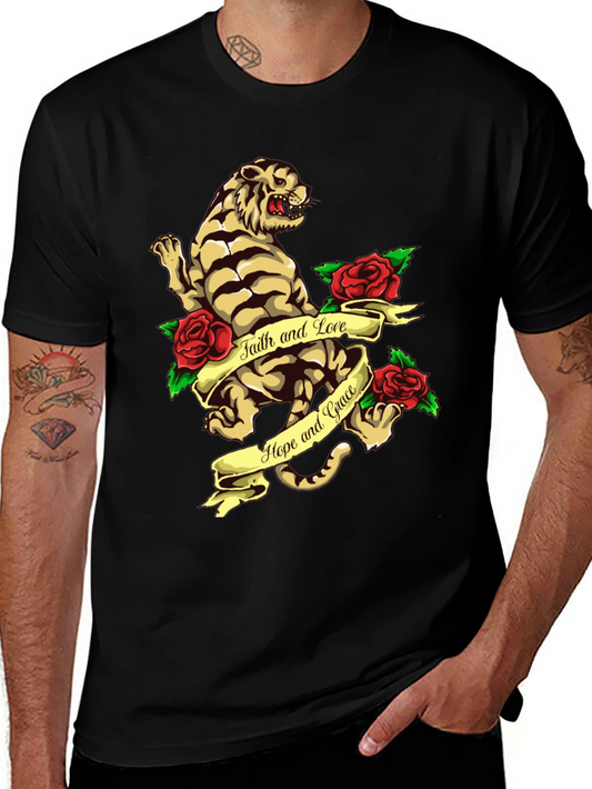 Tiger Rose Graphic Tee - Faith Hope and Love