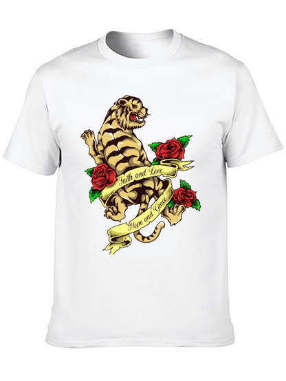 Tiger Rose Graphic Tee - Faith Hope and Love